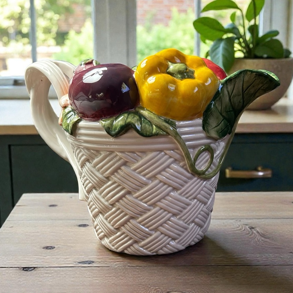 Fitz and Floyd Ceramic Jug with Embossed Details